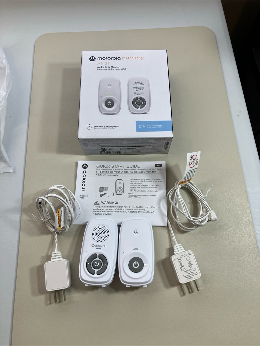 Motorola Nursery AM21 Audio Baby Monitor - White